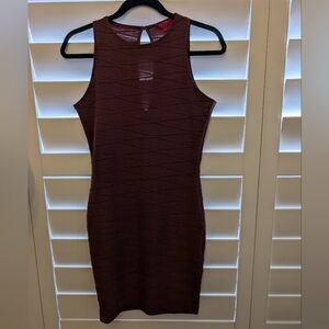 Burgundy Sleeveless Bodycon Dress
